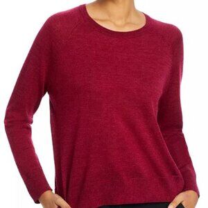 NWOT Like New Eileen Fisher Red Roseberry Wool Raglan Sleeve Sweater Size XS